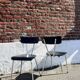 Lot 4 chaises vintage skaï noir et métal chromé