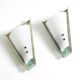 Pair of beautiful mint green Mid Century Modern perforated sheet metal wall