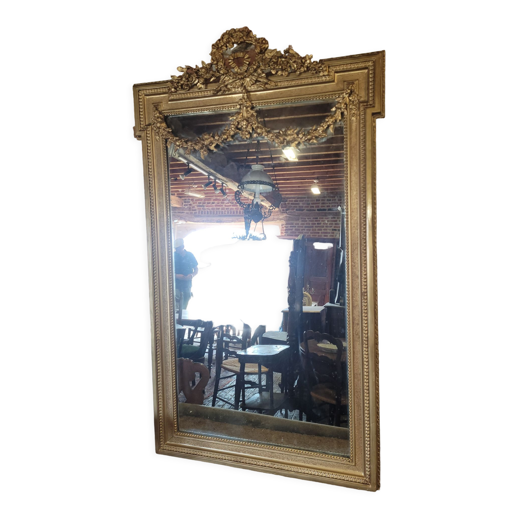 Miroir doré style Louis XVI 89x151cm