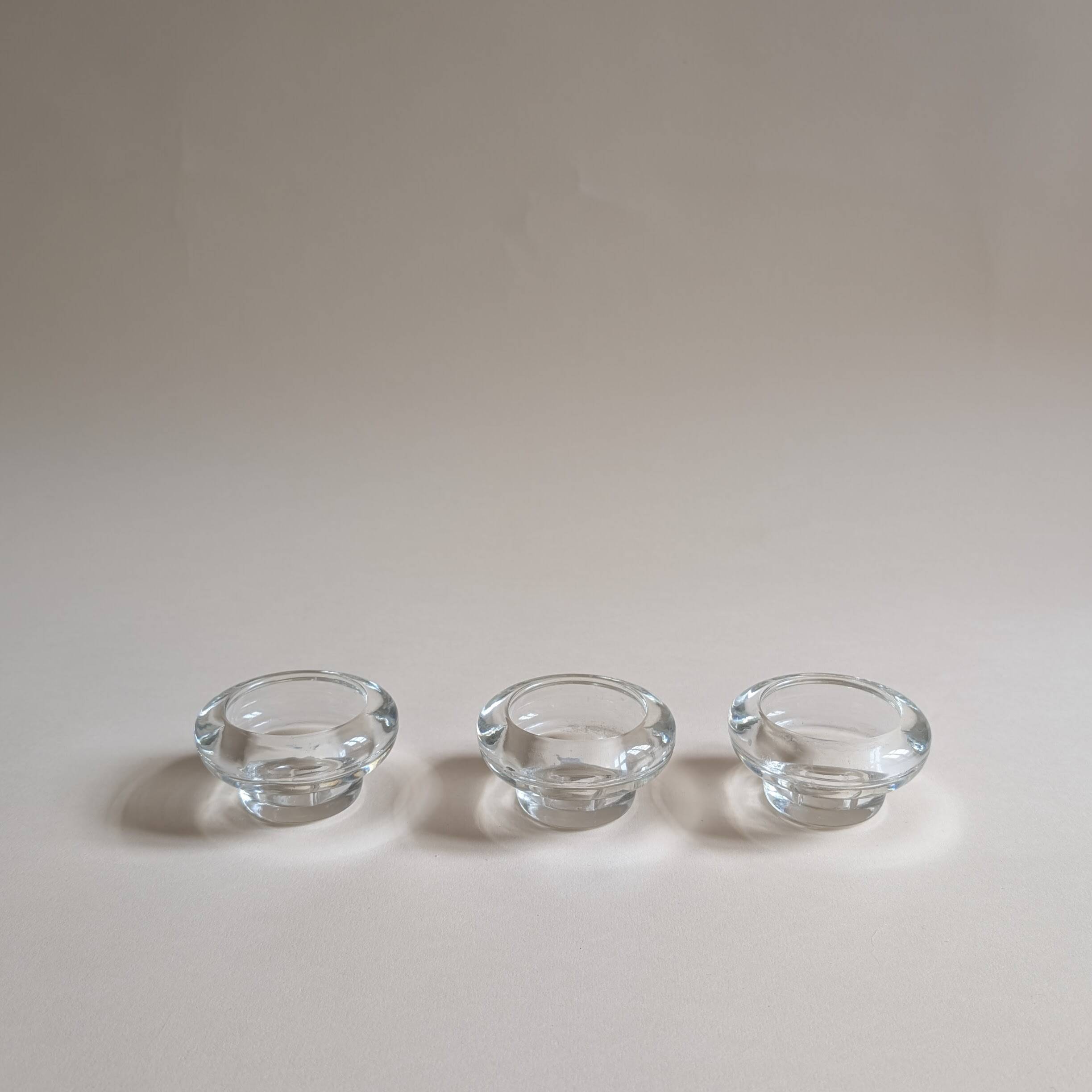 Set of 3 glass candle holders
