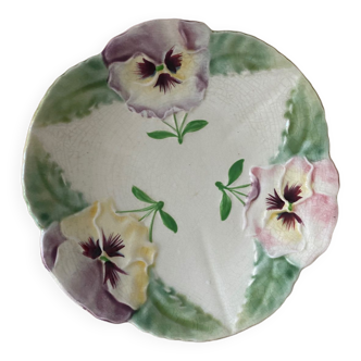 Choisy le Roi art deco slip plate: Les Pensées