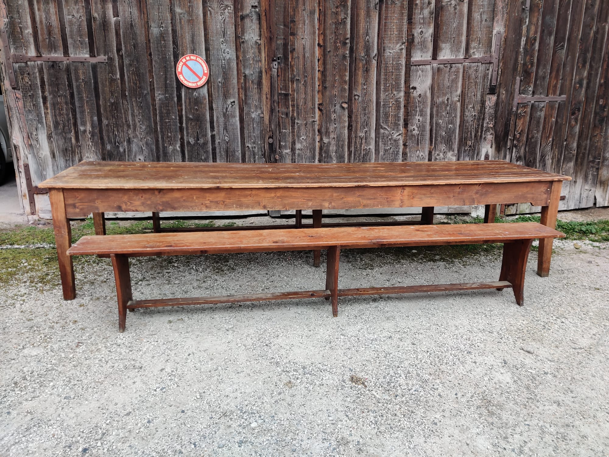 Very large bistro table and benches