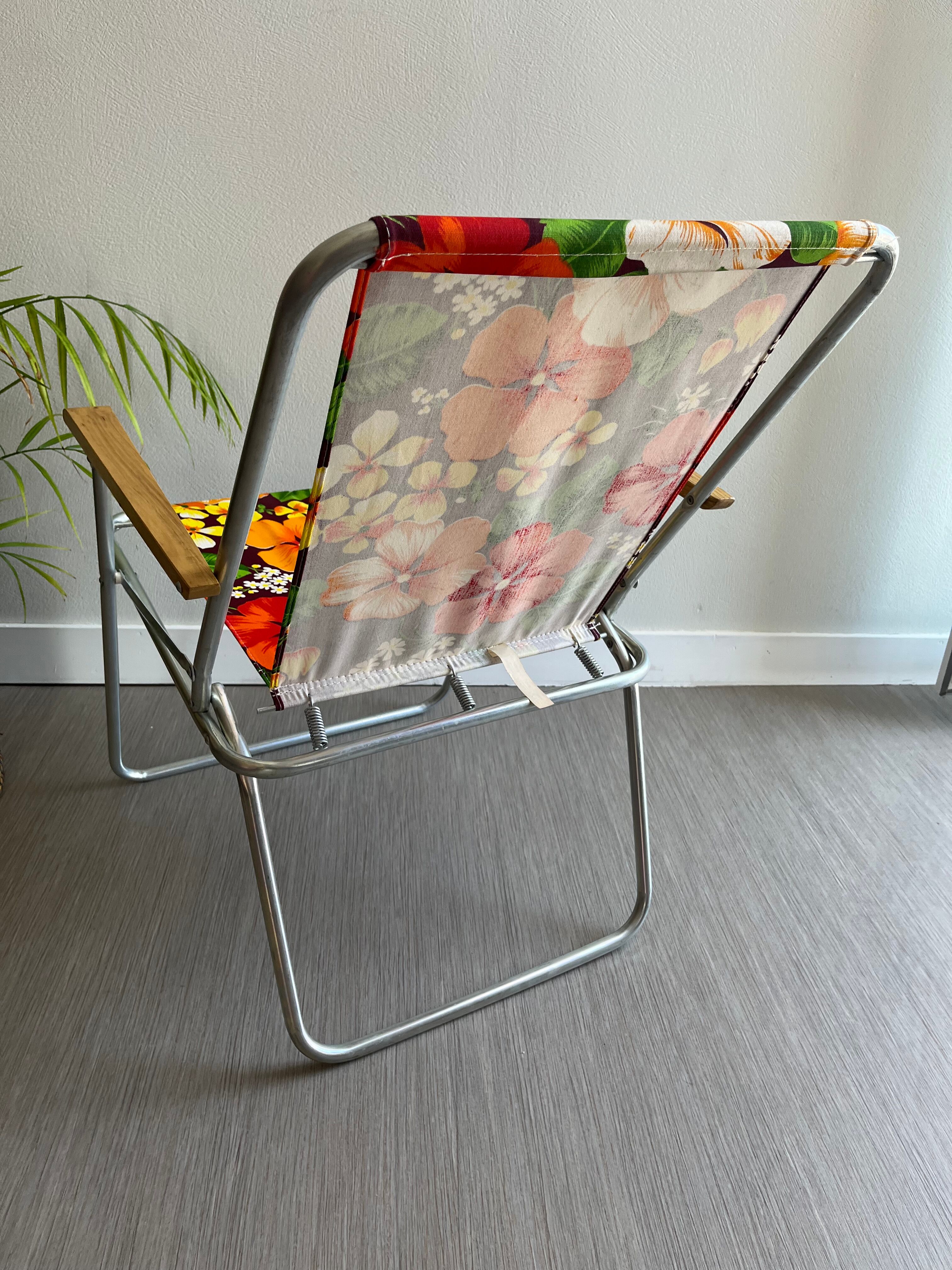 Vintage floral camping chair