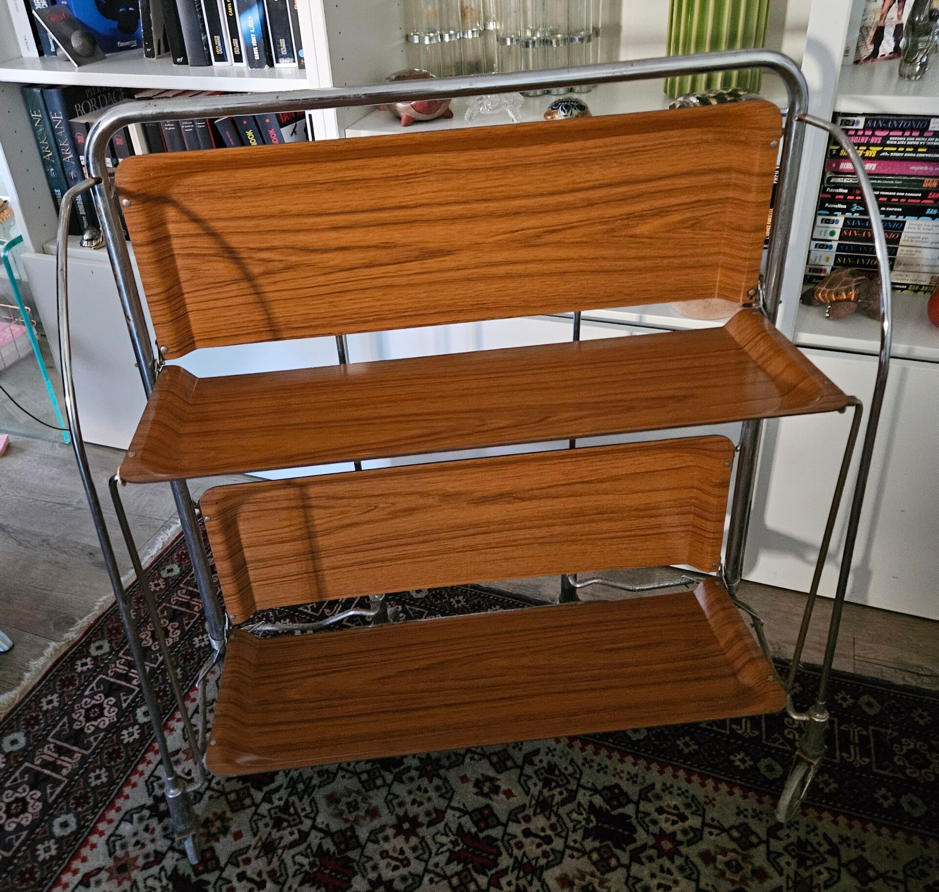 Vintage chrome folding table & 70's Formica