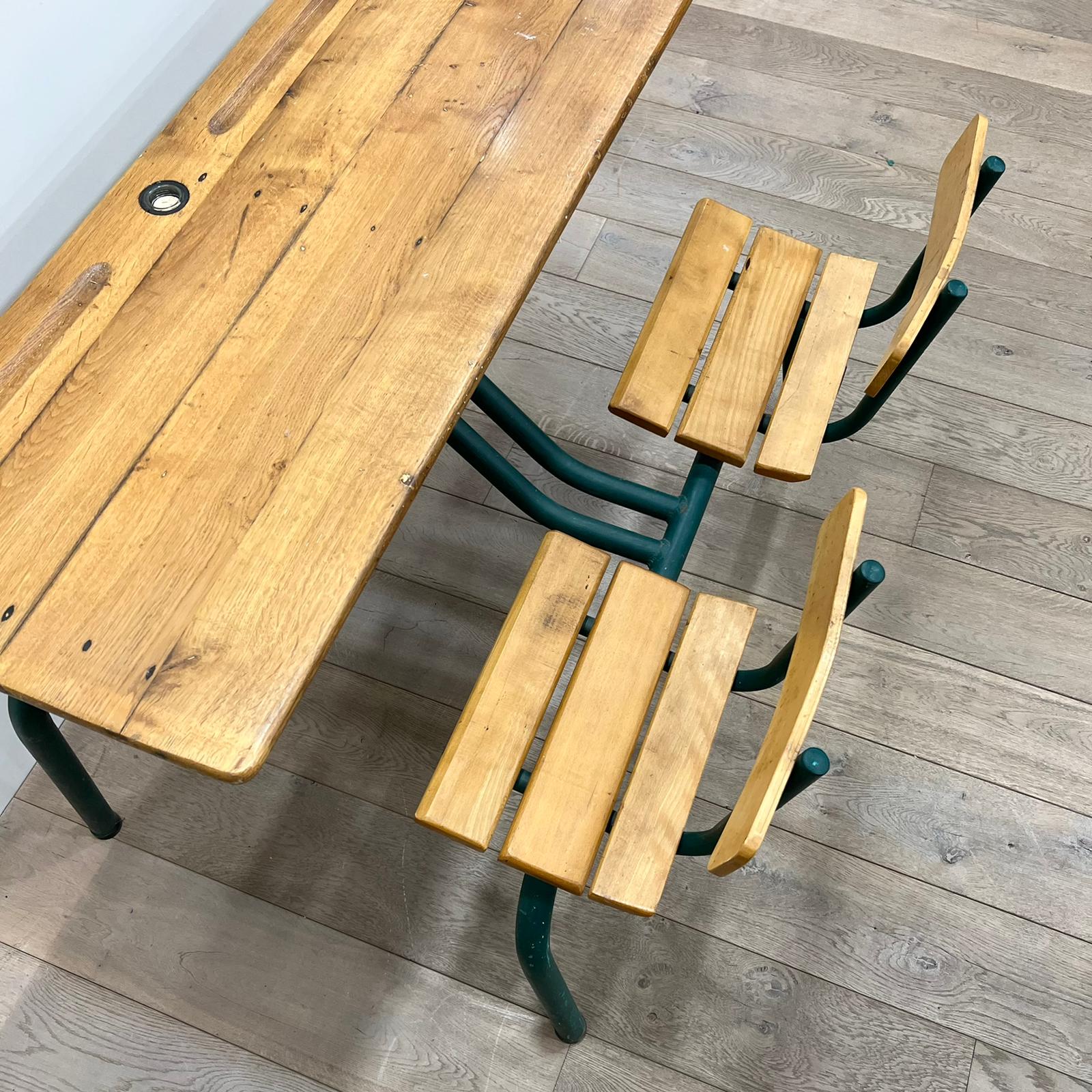 Old-fashioned double school desk