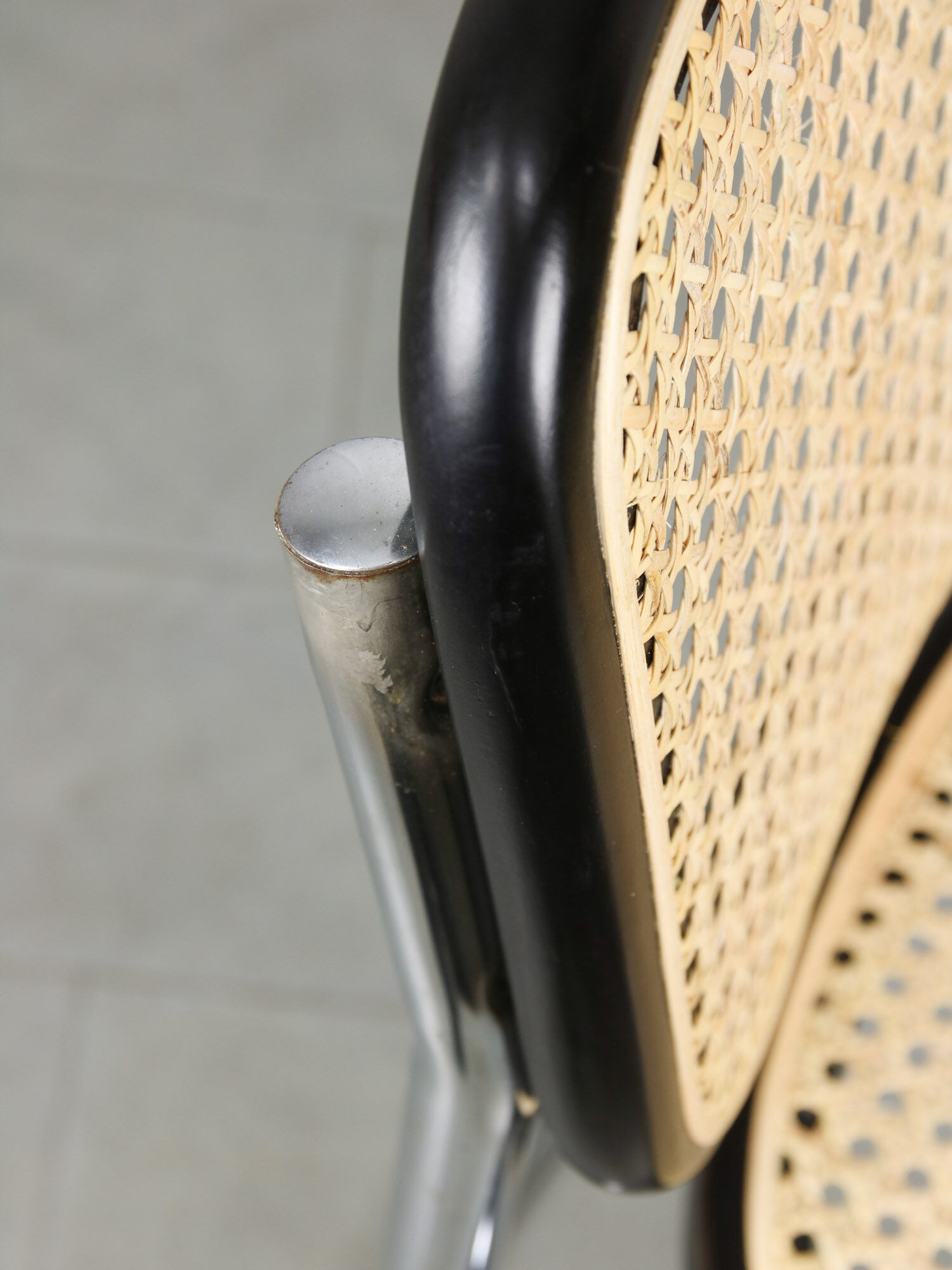 Vintage black B32 Cesca chair by Marcel Breuer, 80s