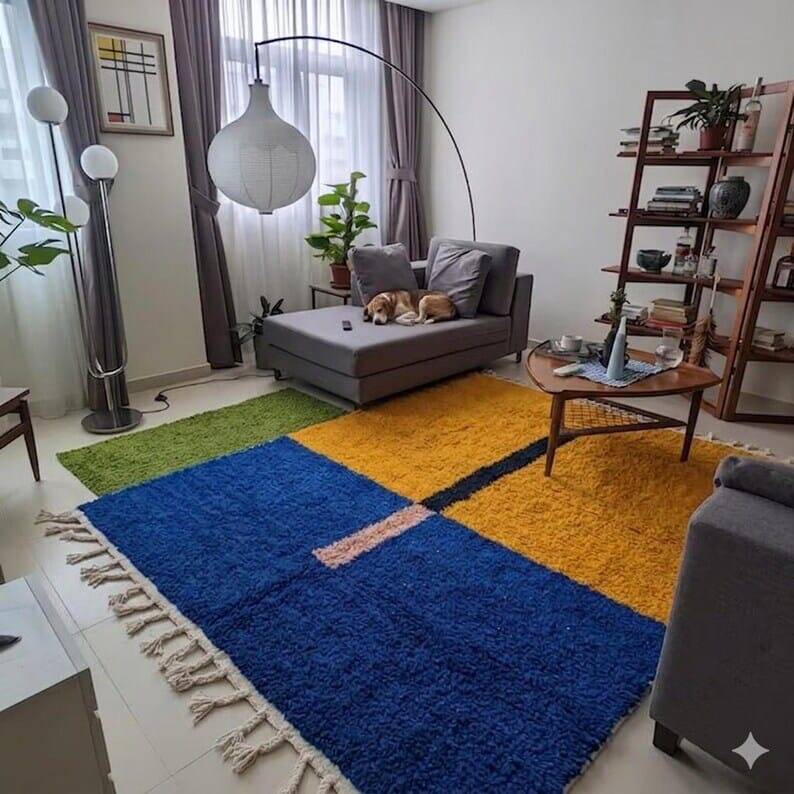Natural wool handwoven carpet 150/250 cm