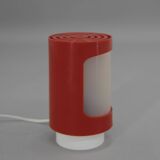 Red and white plastic space age table lamp, 1960s