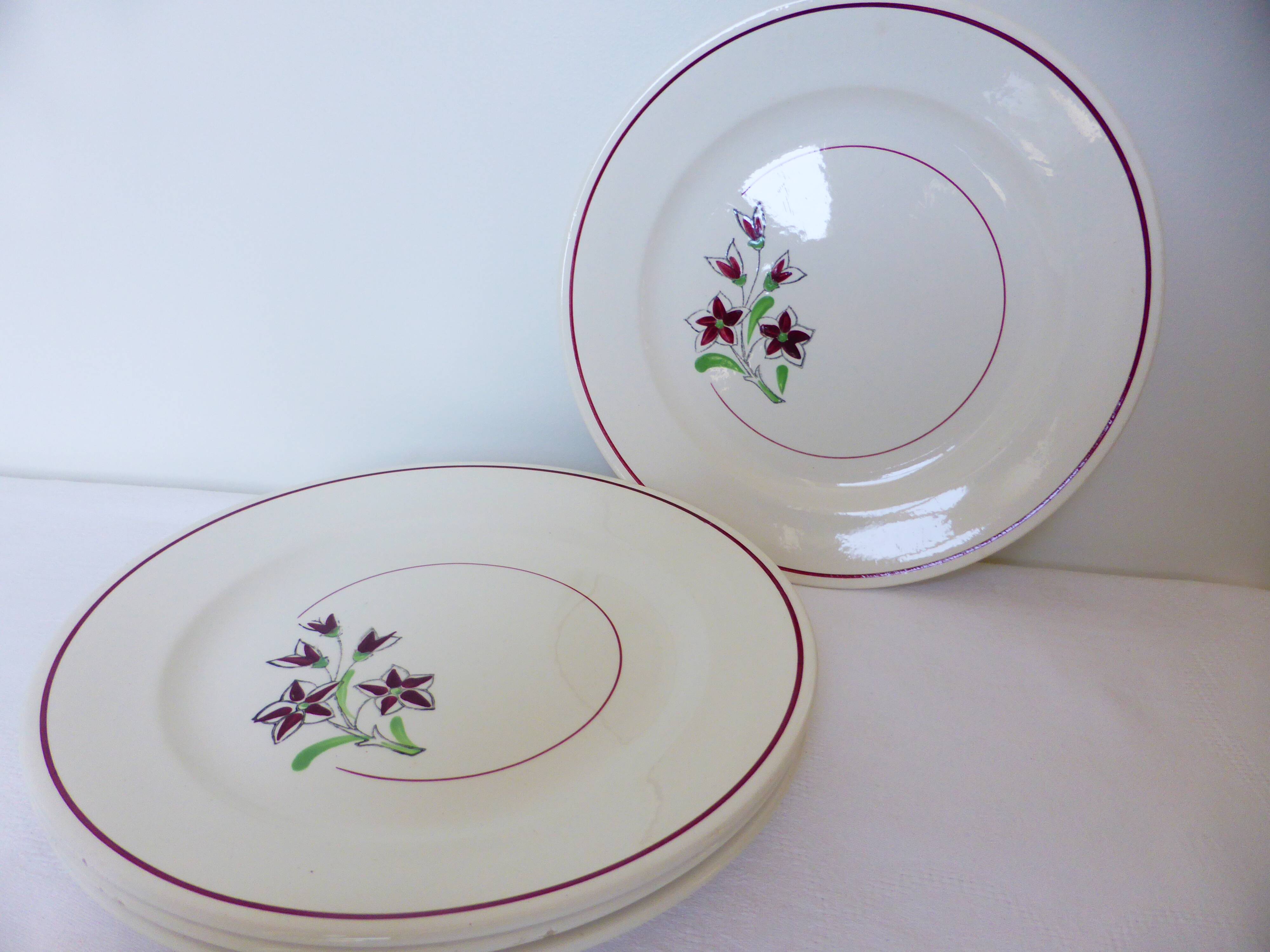 4 vintage flat plates from the Salins factory 210638