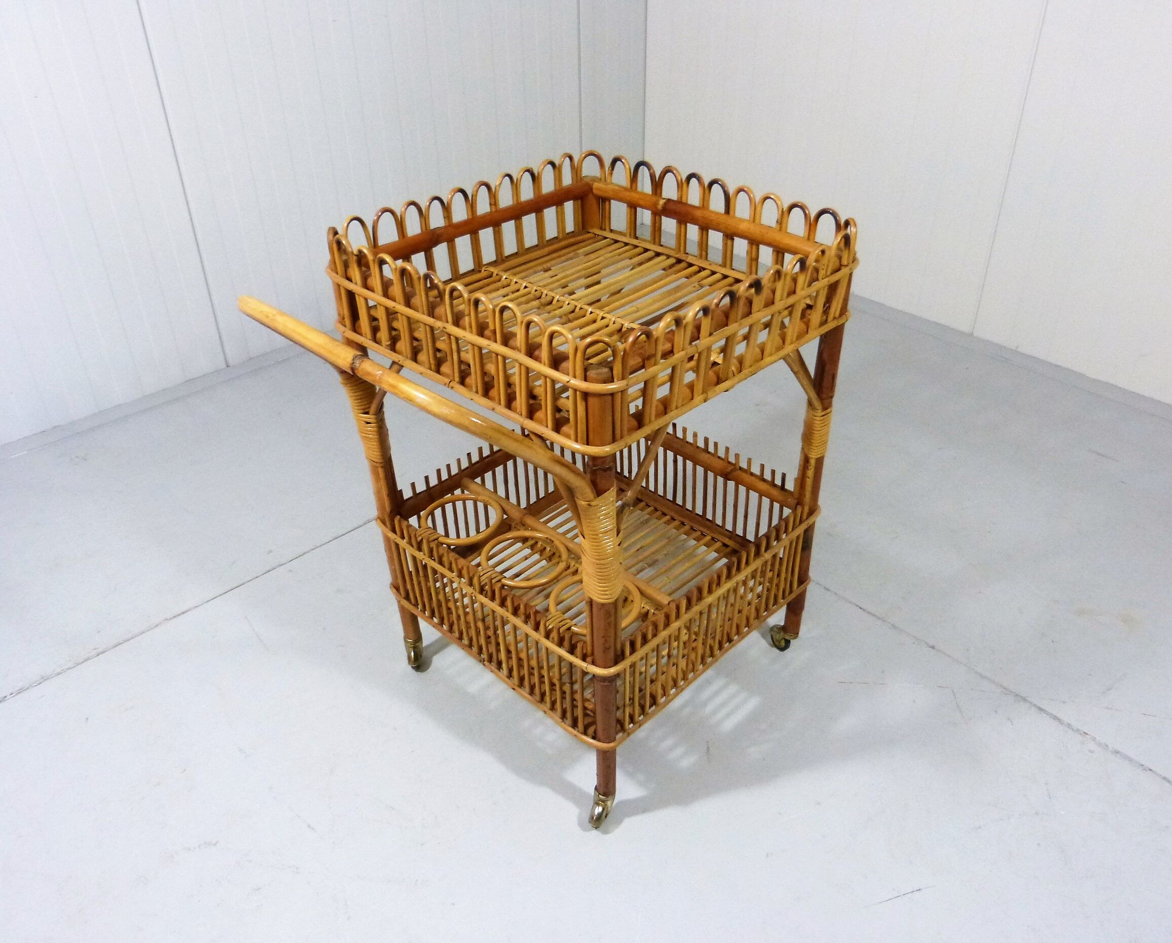 Rattan serving table 1950/60