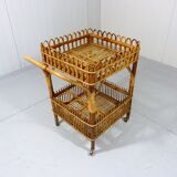 Rattan serving table 1950/60