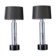 Set of 2 table lamps bases black resin and chrome steel 1970s