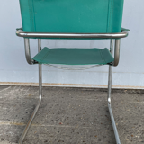 Green leather armchair