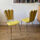 Chrome petal corduroy chairs