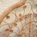 Peacock rattan headboard one person