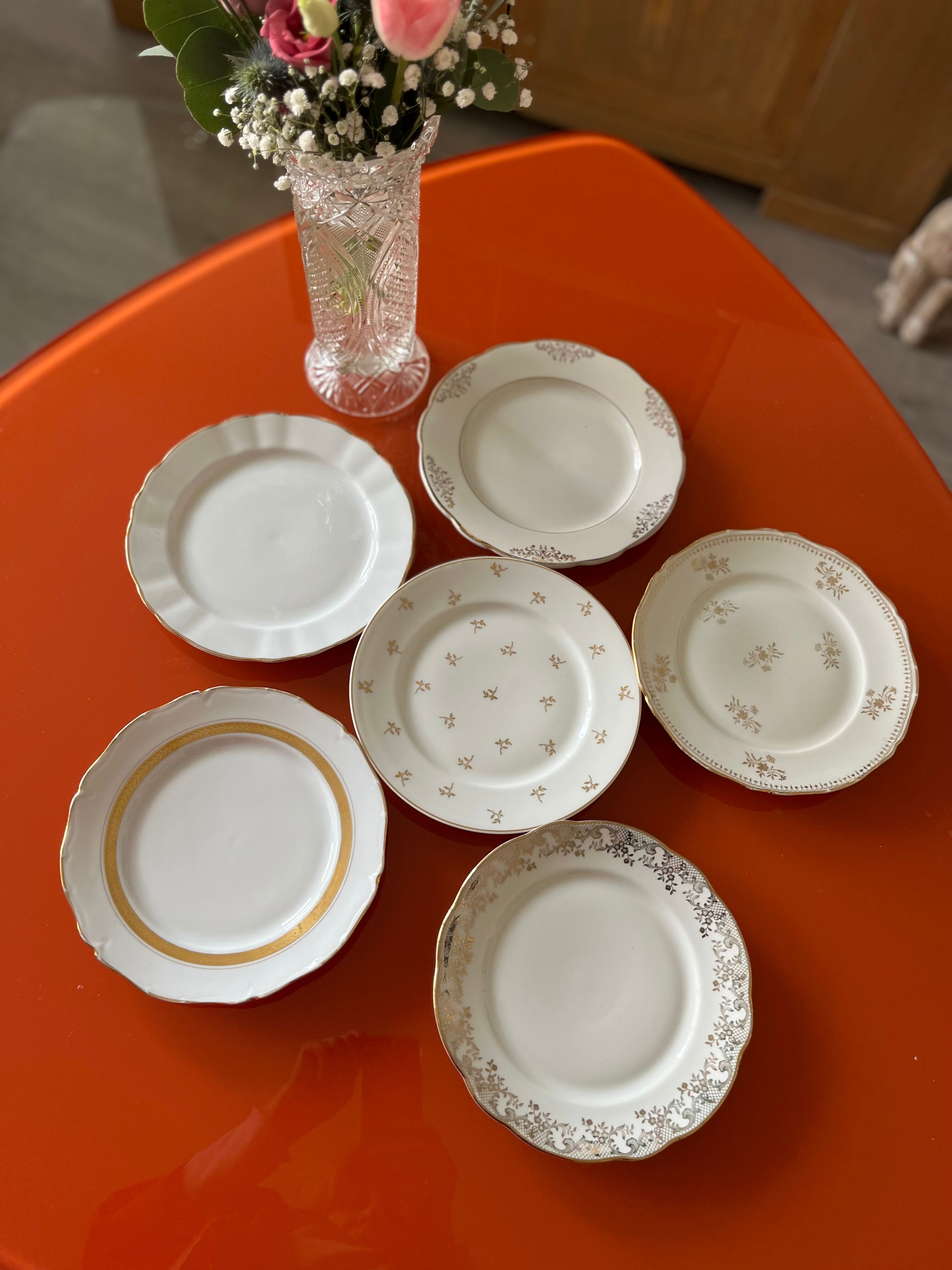 Mismatched dessert plates