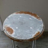 Wooden and metal high stool, 1960s