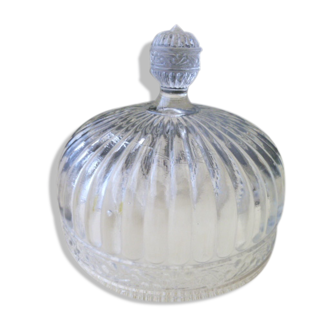 Small cheese or butter bell in molded pressed glass