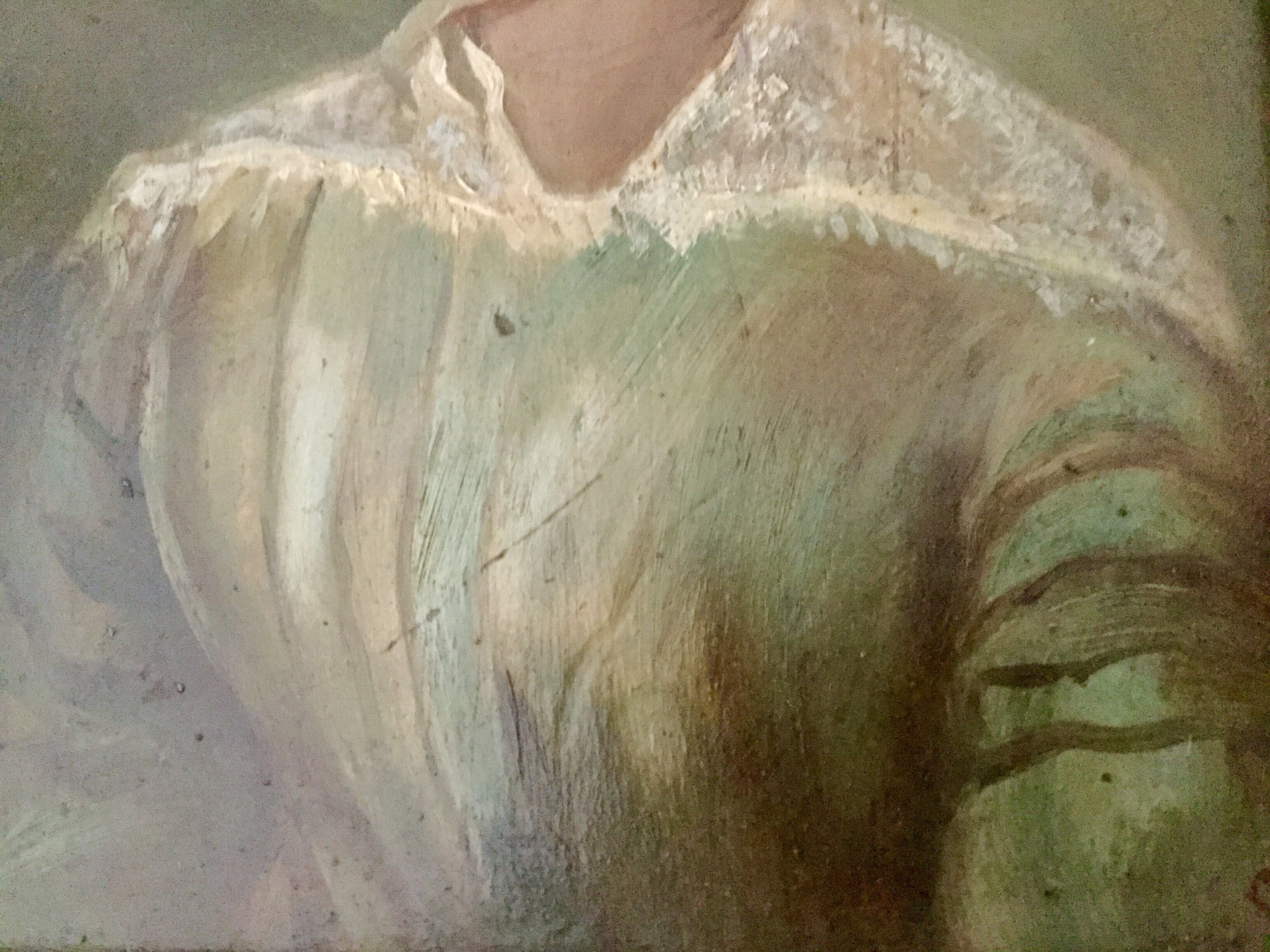 Old painting oil portrait 19th