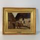 Oil painting on canvas by Adolphe Appian, farm courtyard, Lyon school, 19th century.