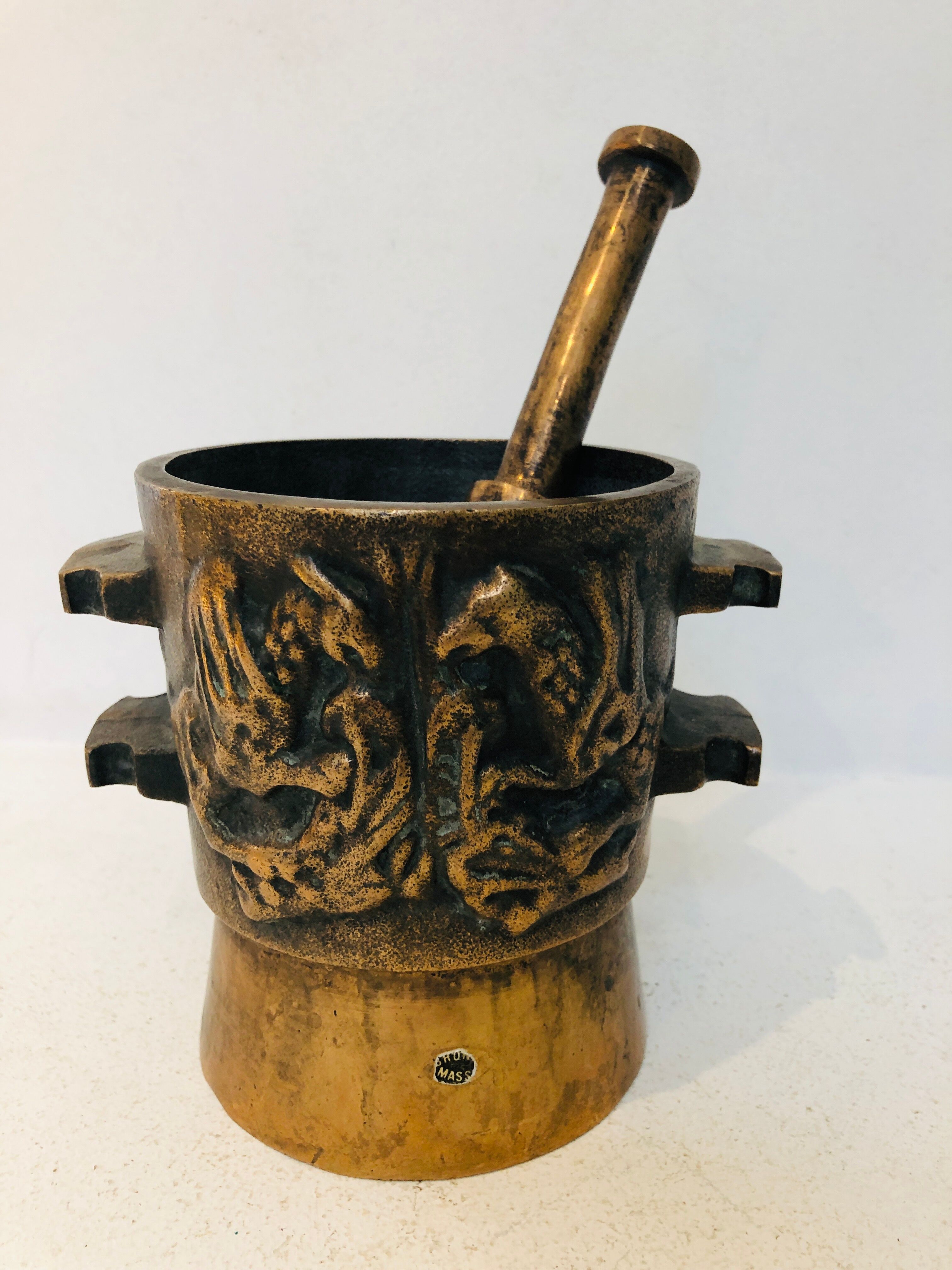 Mortar and solid bronze pestle, 1930