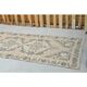 1970s vintage Turkish hand-knotted wool cotton beige runner rug 93x301