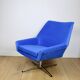 Vintage swivel armchair from DDR blue cornflower velvet from the Jade series