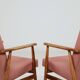 Paire de fauteuils vintage rose poudré 1970 moderne scandinave 