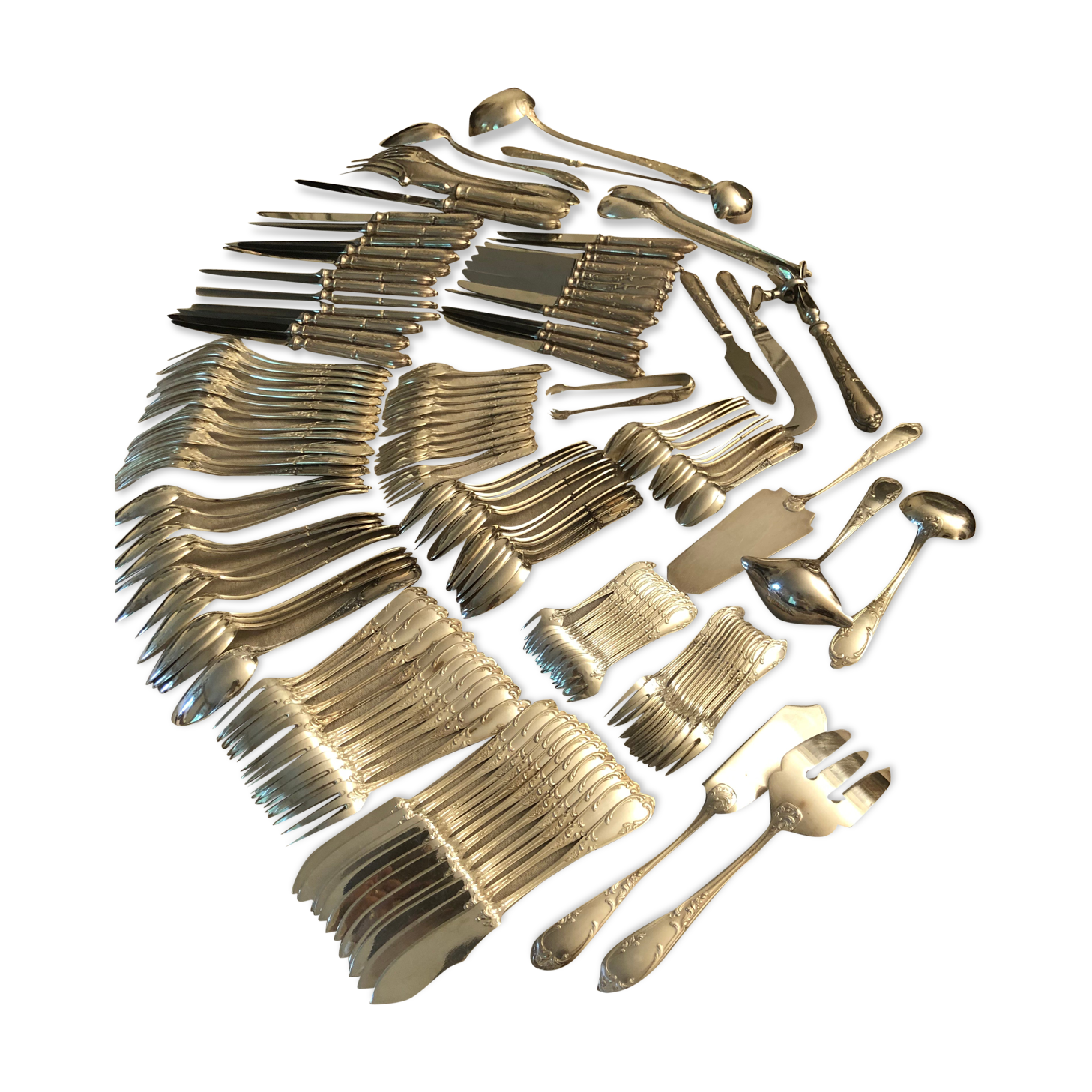 Table service for 12 people (160 rooms) regency - Silver Metal