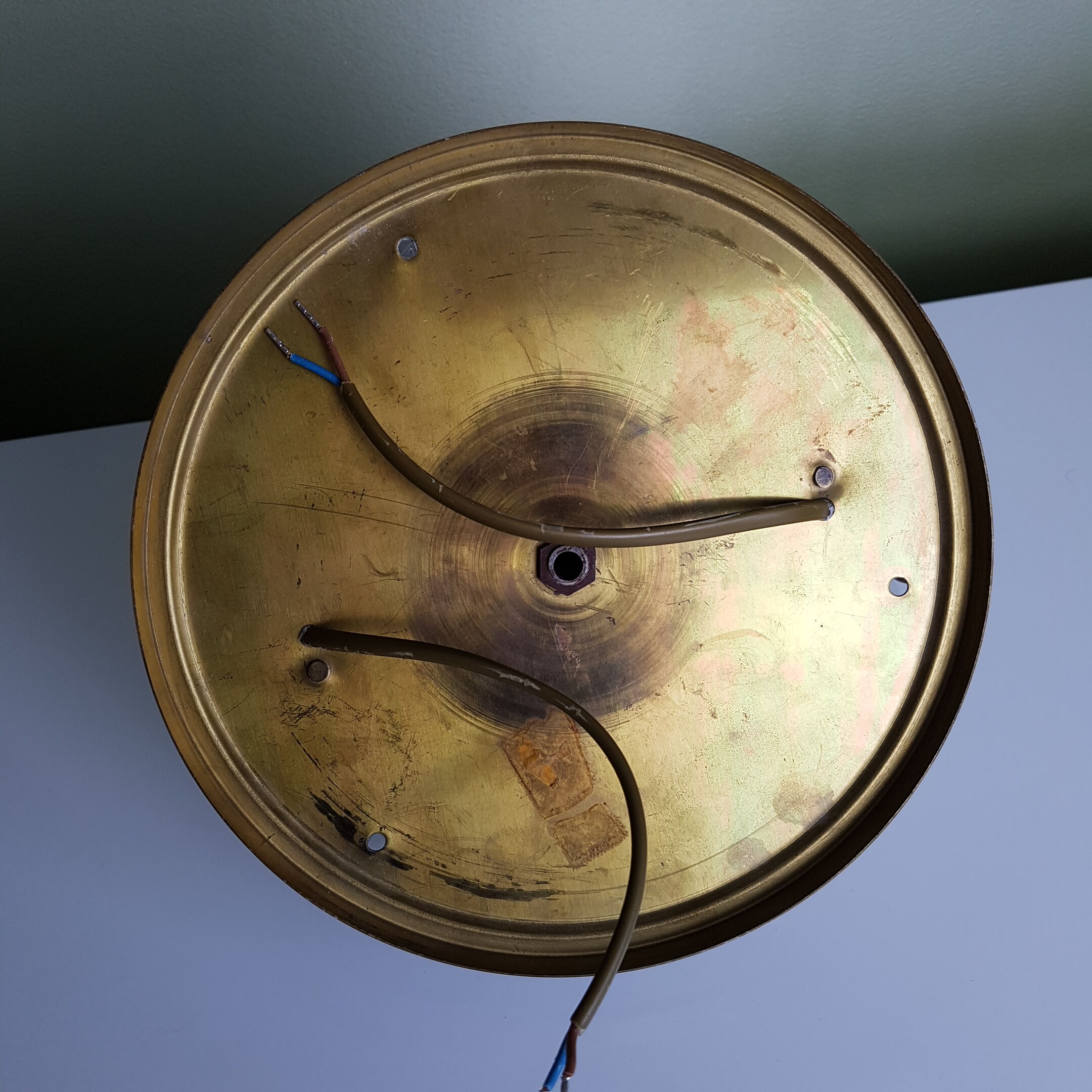 Ceiling light globe glass and brass