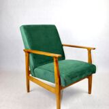 Green Velvet Lounge Chair, 1970s