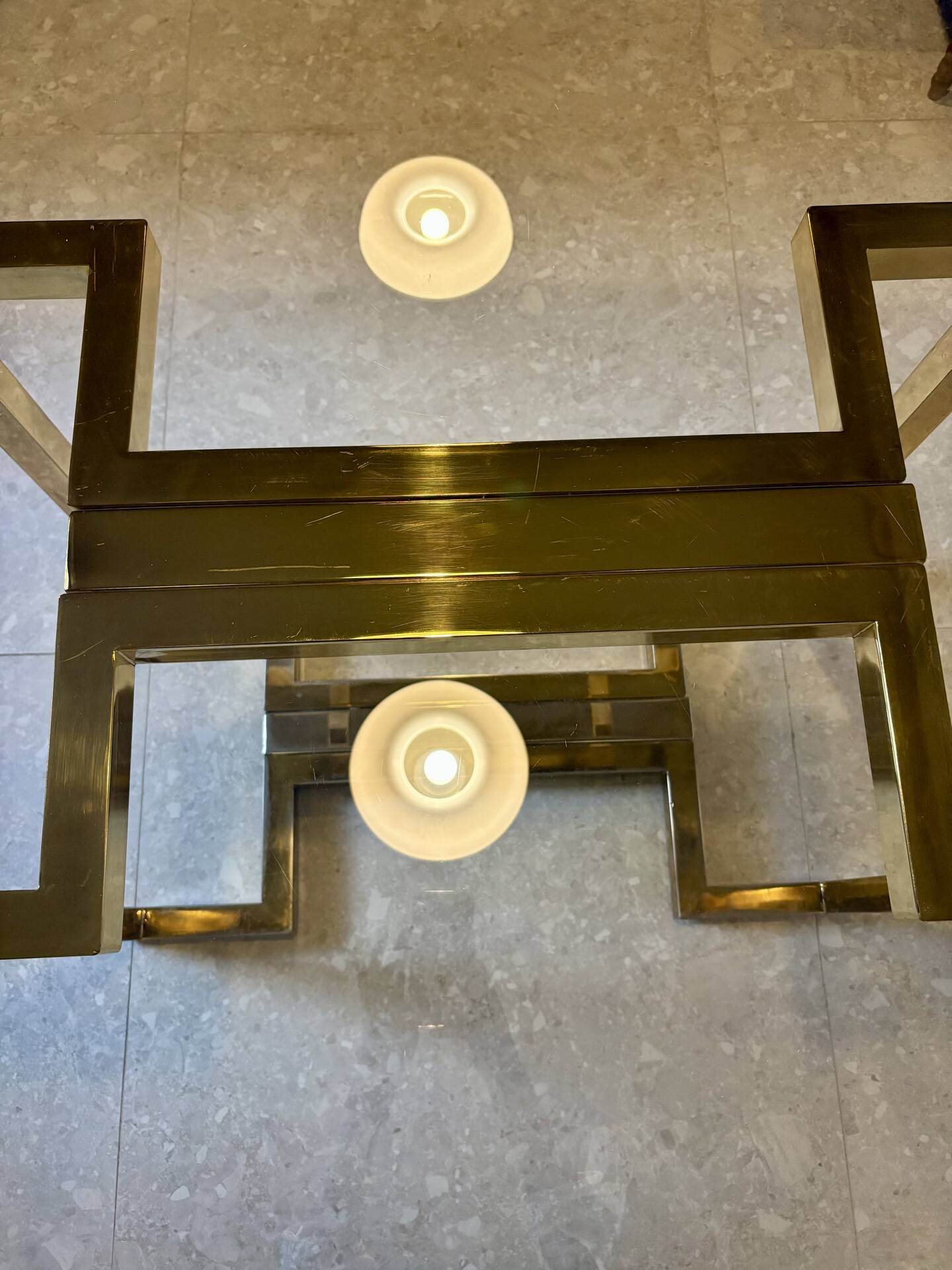 Belgo dining table chrome 1970s smoked glass