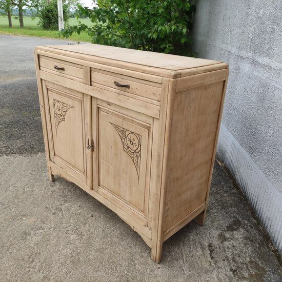 Art deco sideboard in natural wood