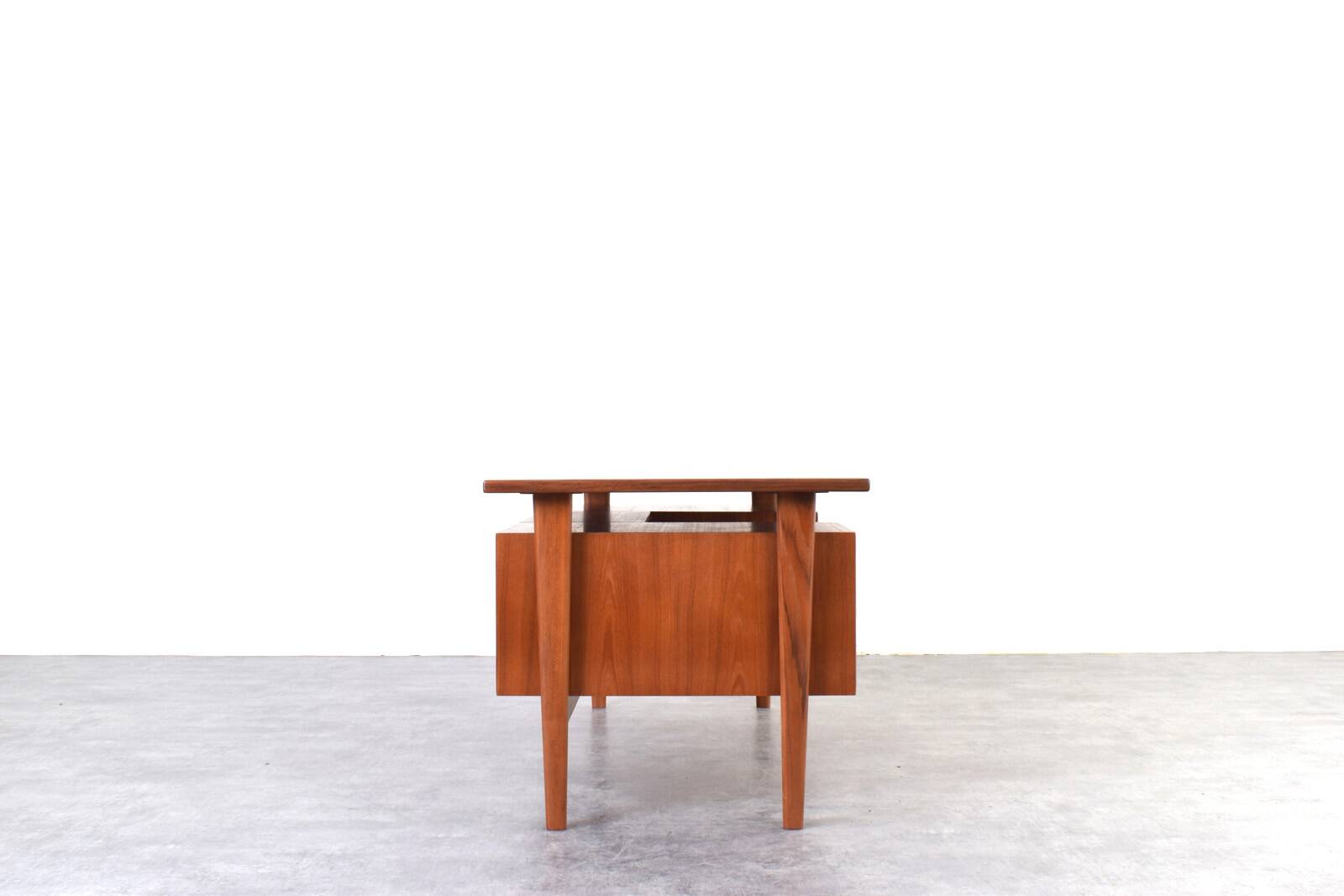 Mid-Century Danish Teak Executive Desk by Kai Kristiansen for FM Møbler