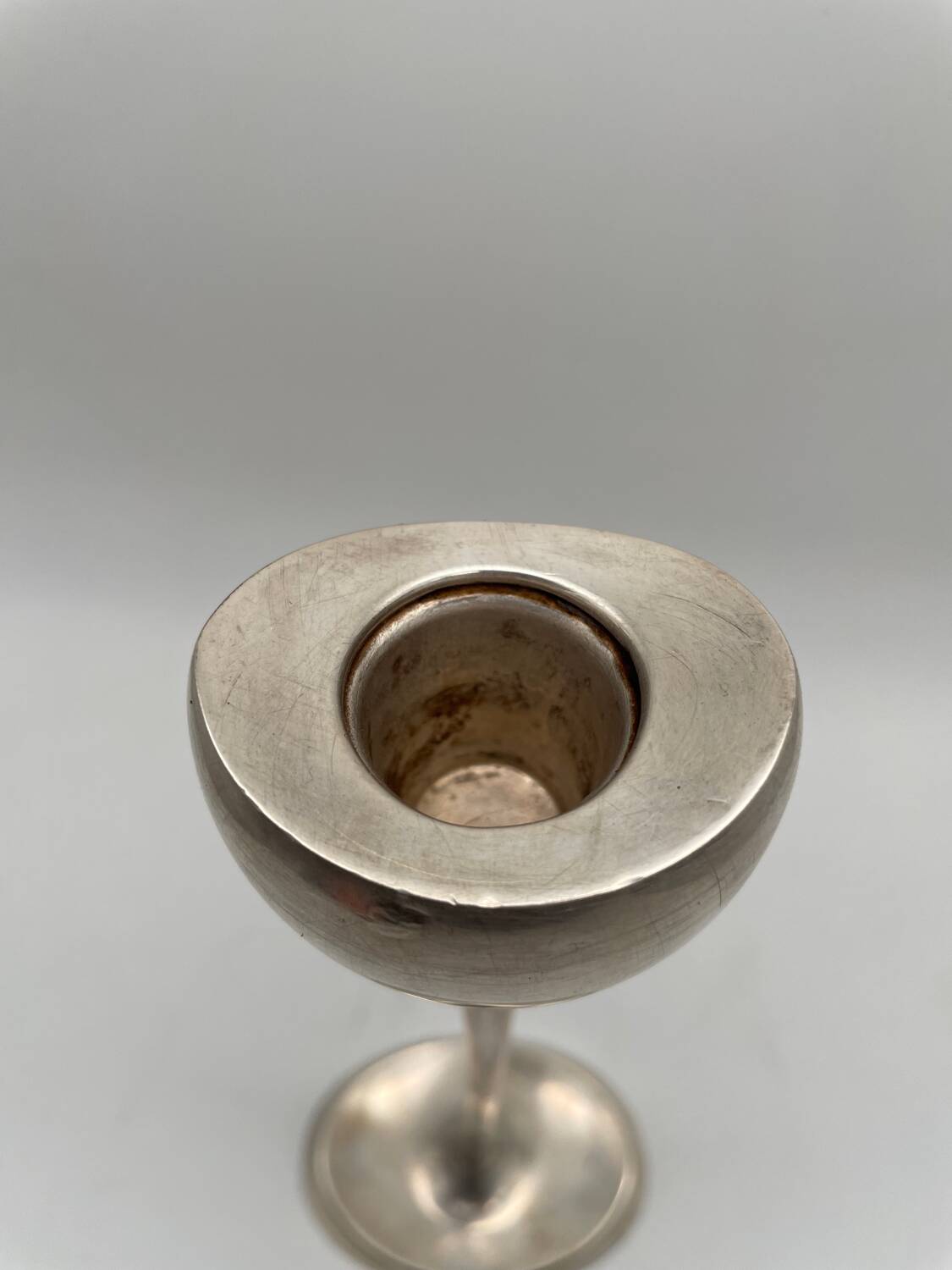 ABSA Danish Modernist Tulip Candle Holder in Silver Metal