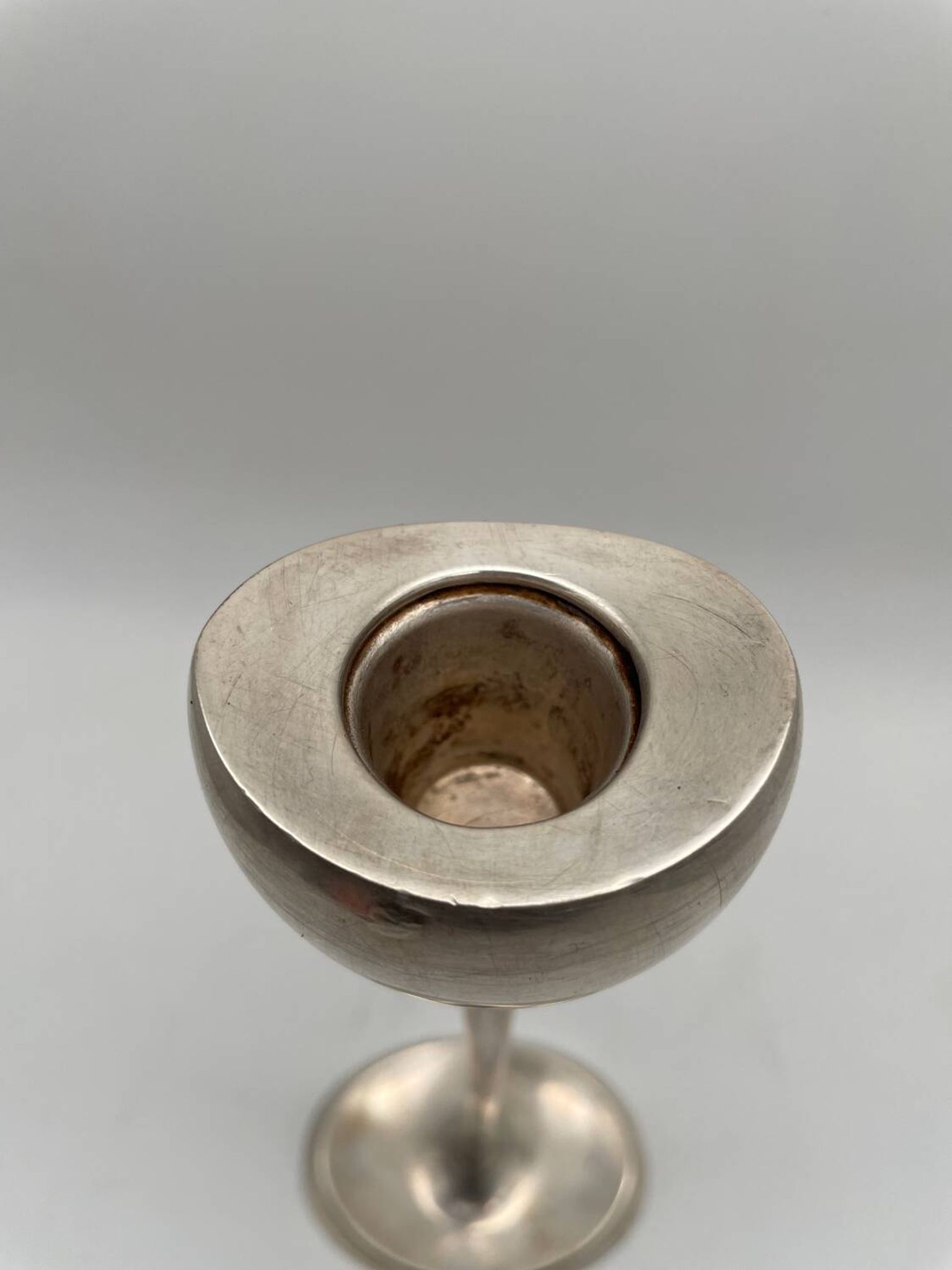 ABSA Danish Modernist Tulip Candle Holder in Silver Metal