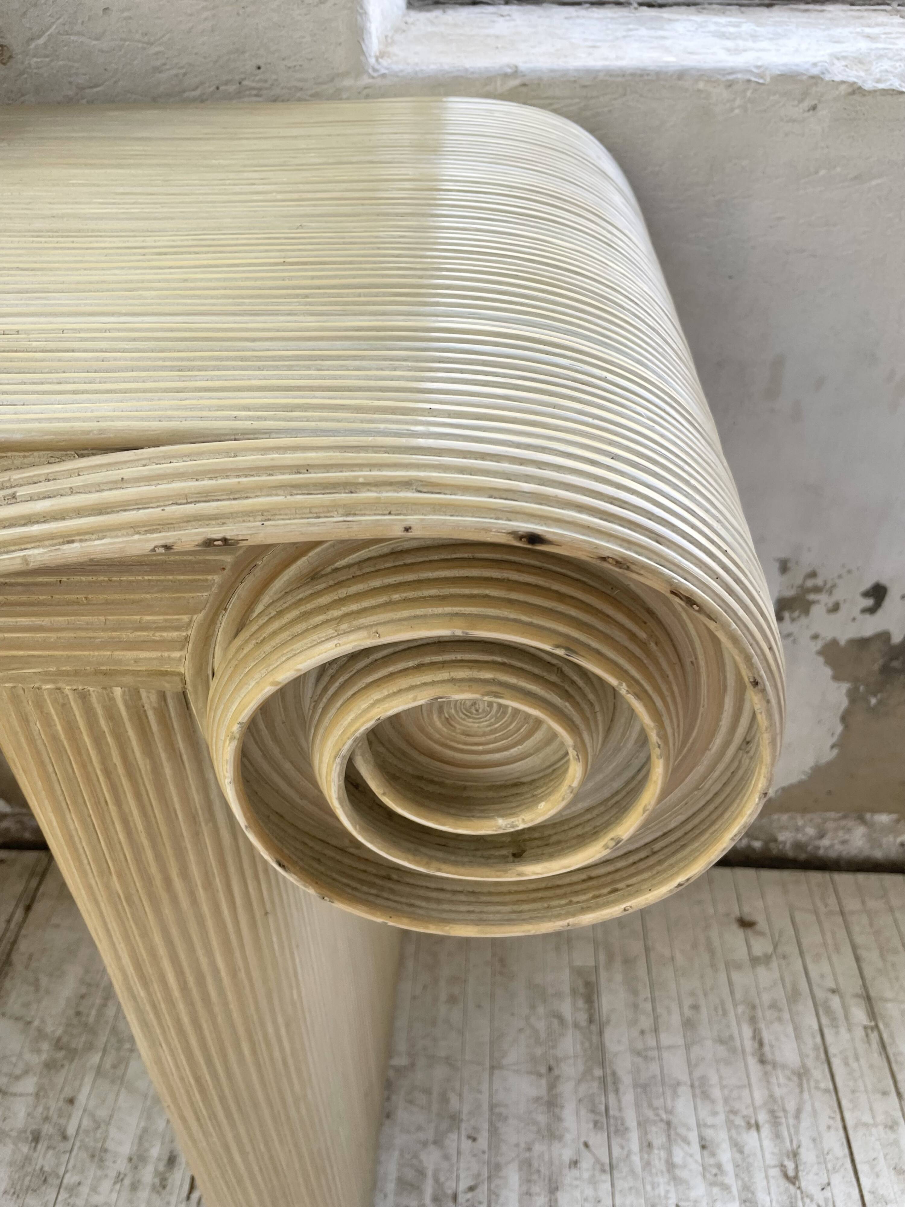 70s console in tropicalist rattan