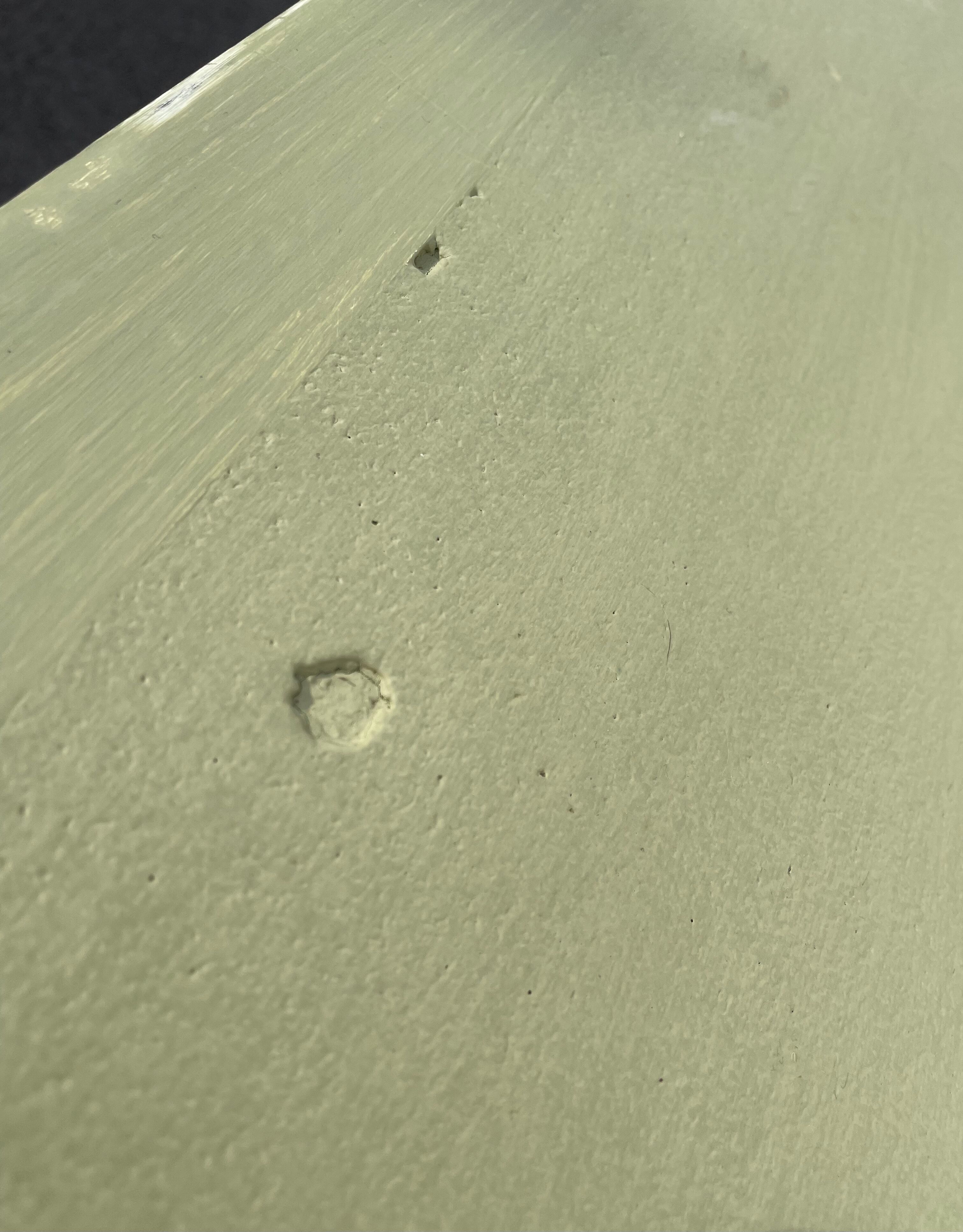 Patinated green baluster table