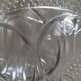 Set of 4 vintage hobnail pressed glass oyster plates