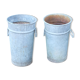 Pair of old galvanized florist pots for the garden