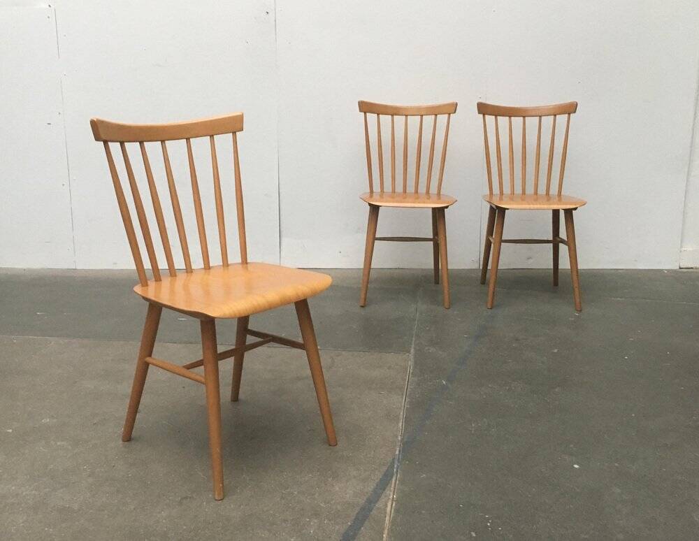 Mid-century German dining chairs, set of 3