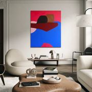 Minimalist canvas couple embraced "a hug" signed Bodasca