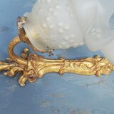 Wall lamp early twentieth in bronze and glass