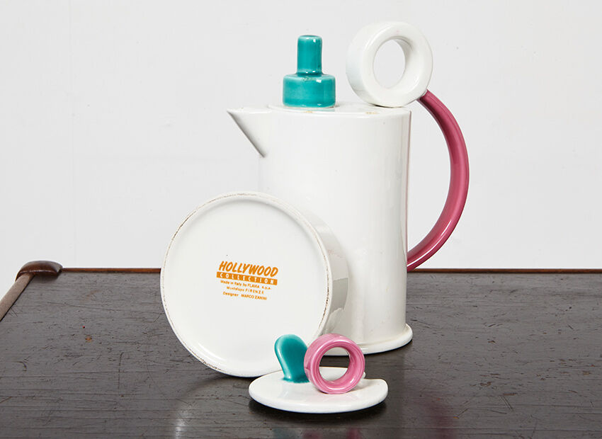 Marco Zanini Ceramic Coffee Set Hollywood Collection for Flavia Montelupe Italy 1980s