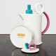 Marco Zanini Ceramic Coffee Set Hollywood Collection for Flavia Montelupe Italy 1980s