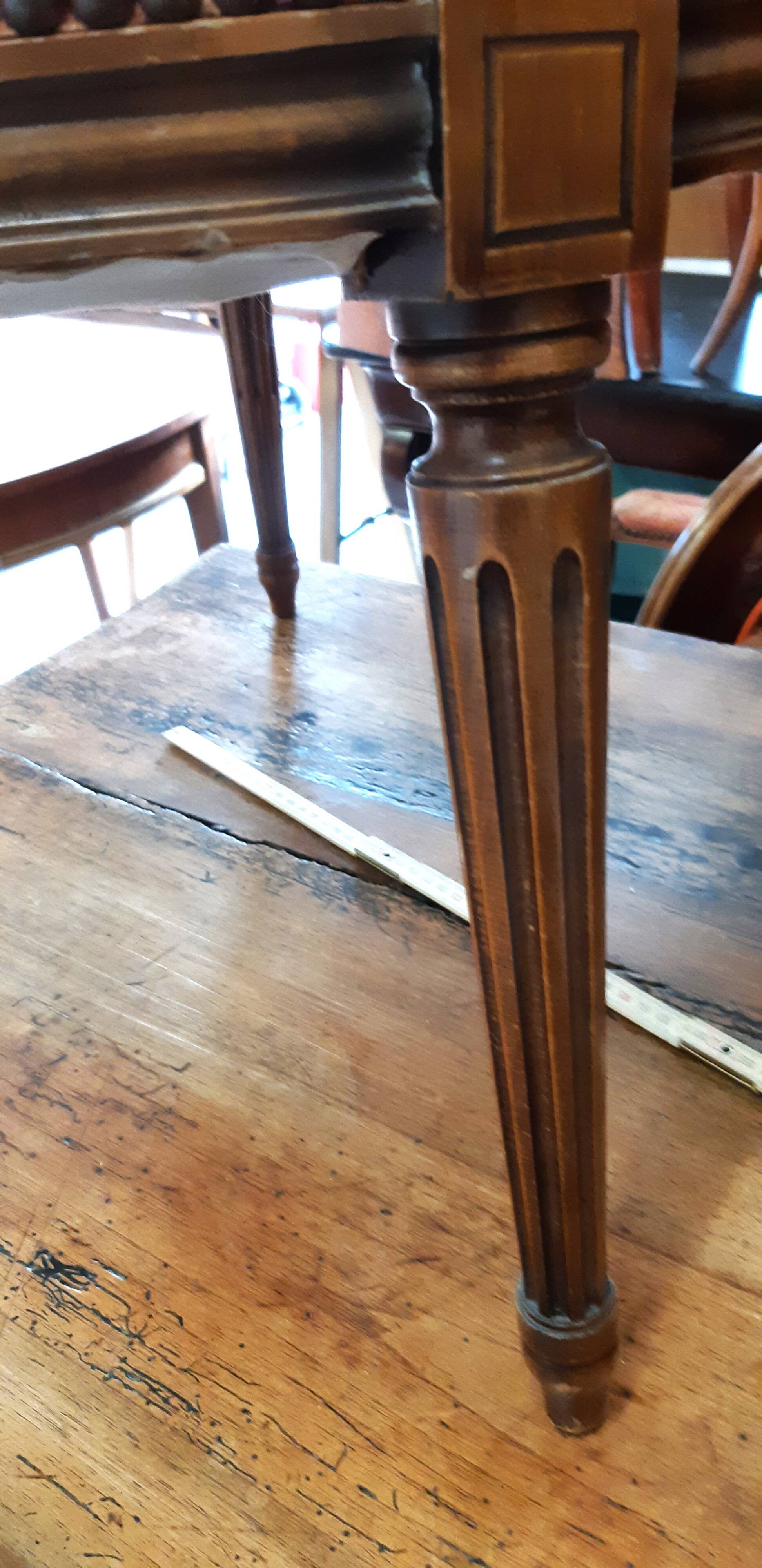 Pair of Louis XVI style cabriolet armchairs with medallion