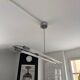 Streamline modern ceiling lamp in chrome with neon tubes, Germany, 1935