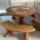 Table ronde barrois avec bancs