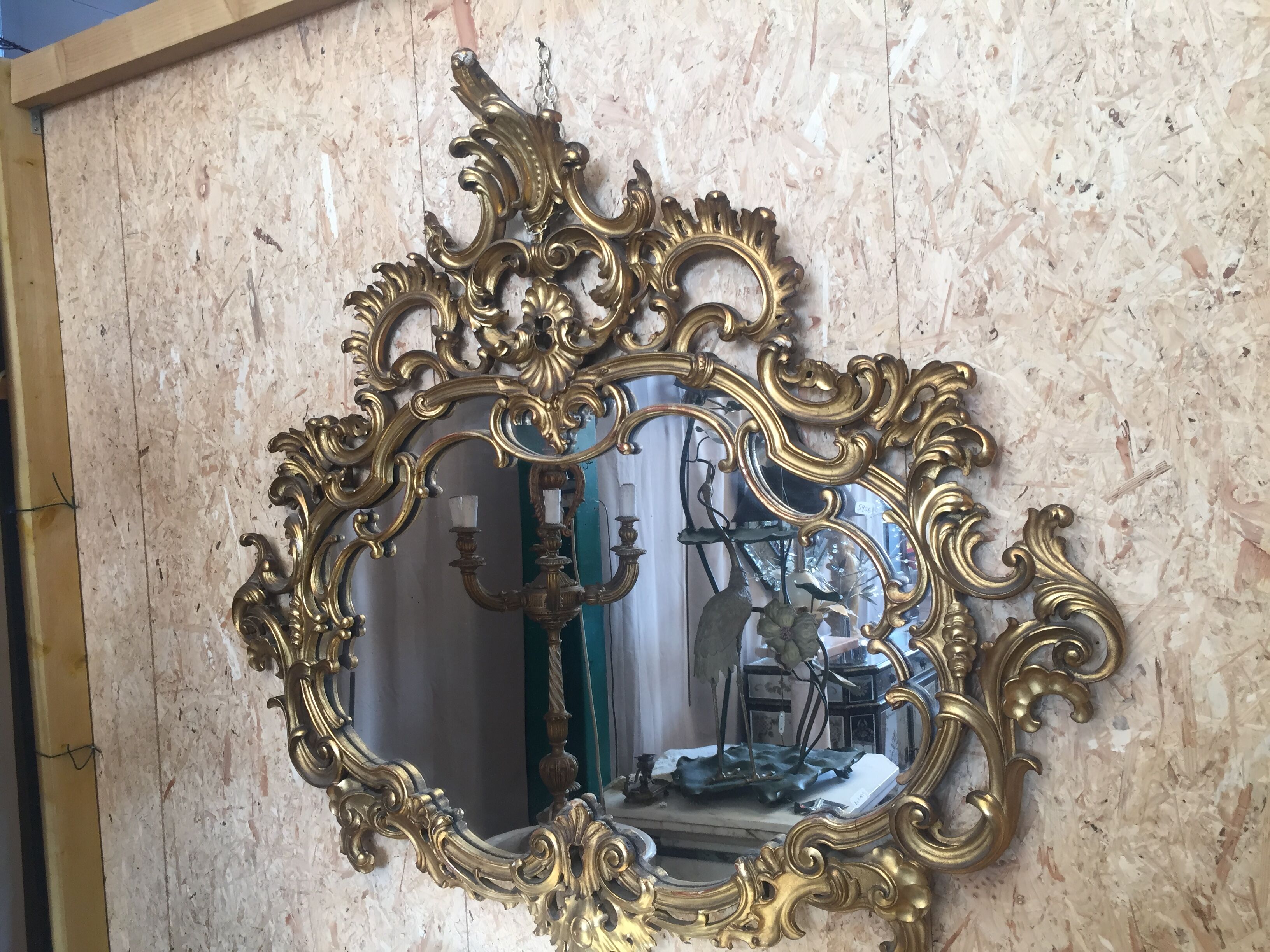 Mirror hectic gilded wood 122x110cm