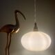 Vintage pendant light with pale yellow opaline glass shade